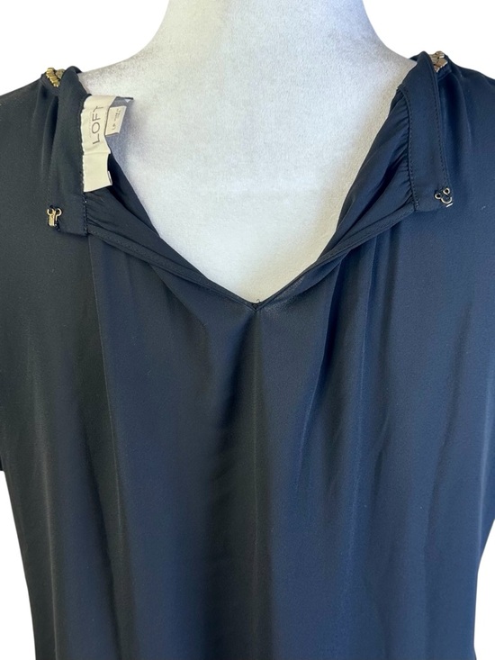 LOFT Petite Loose Fit Blouse with Beaded Neckline Size LP - Picture 7 of 12